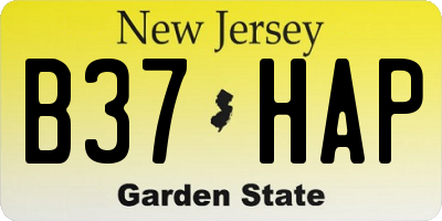 NJ license plate B37HAP