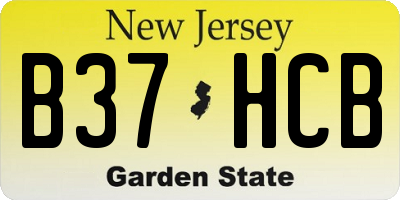 NJ license plate B37HCB