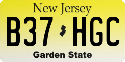 NJ license plate B37HGC