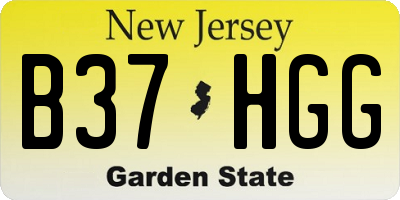 NJ license plate B37HGG