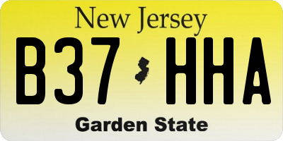 NJ license plate B37HHA