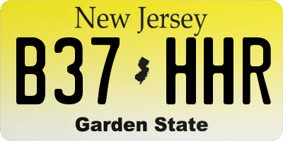 NJ license plate B37HHR