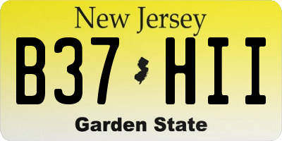 NJ license plate B37HII