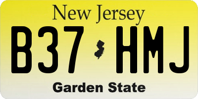 NJ license plate B37HMJ