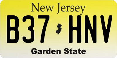 NJ license plate B37HNV