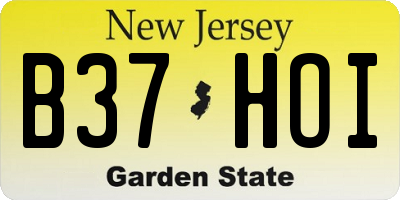 NJ license plate B37HOI