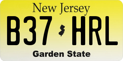 NJ license plate B37HRL