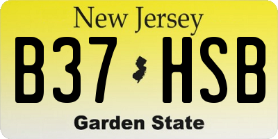 NJ license plate B37HSB