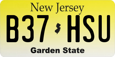 NJ license plate B37HSU
