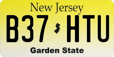 NJ license plate B37HTU
