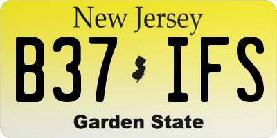 NJ license plate B37IFS