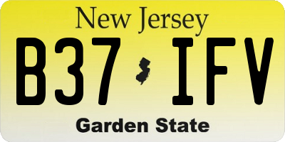 NJ license plate B37IFV