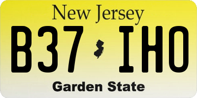 NJ license plate B37IHO