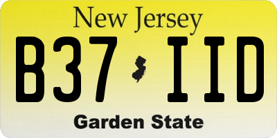 NJ license plate B37IID