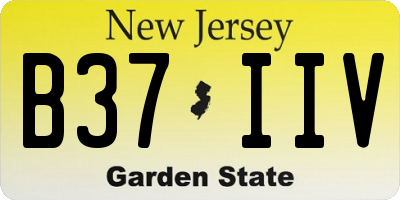 NJ license plate B37IIV