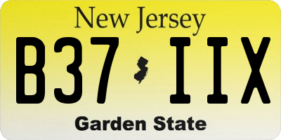 NJ license plate B37IIX