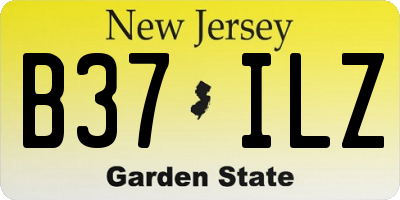 NJ license plate B37ILZ