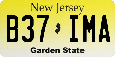 NJ license plate B37IMA