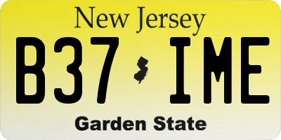 NJ license plate B37IME
