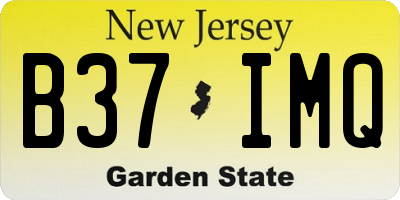NJ license plate B37IMQ