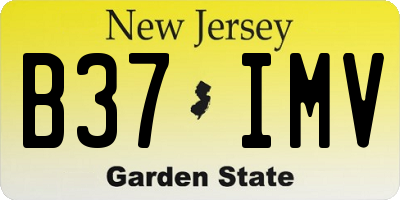 NJ license plate B37IMV