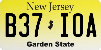 NJ license plate B37IOA