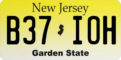 NJ license plate B37IOH