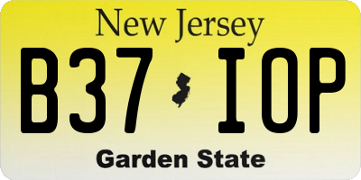 NJ license plate B37IOP