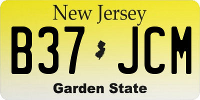 NJ license plate B37JCM