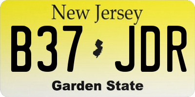 NJ license plate B37JDR