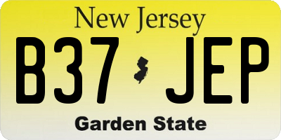 NJ license plate B37JEP