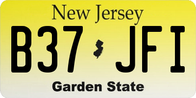 NJ license plate B37JFI
