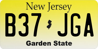 NJ license plate B37JGA