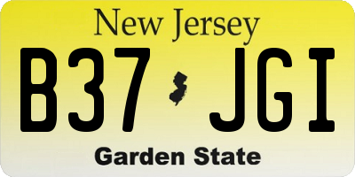 NJ license plate B37JGI