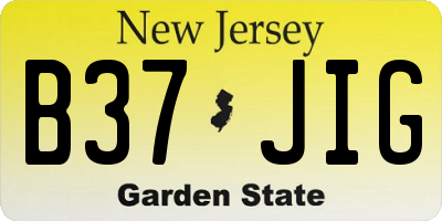 NJ license plate B37JIG