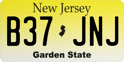 NJ license plate B37JNJ