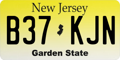 NJ license plate B37KJN