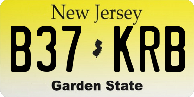 NJ license plate B37KRB