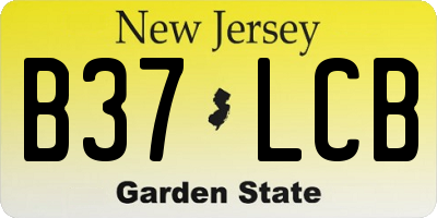 NJ license plate B37LCB