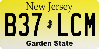 NJ license plate B37LCM