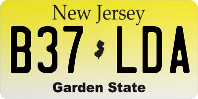 NJ license plate B37LDA