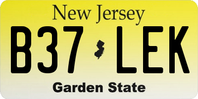 NJ license plate B37LEK