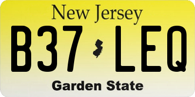 NJ license plate B37LEQ