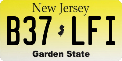 NJ license plate B37LFI