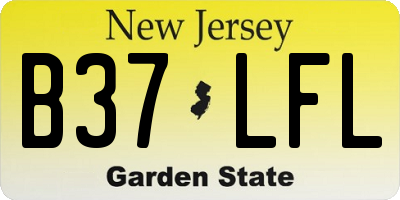 NJ license plate B37LFL