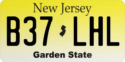 NJ license plate B37LHL