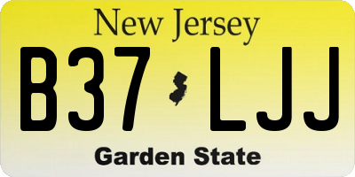 NJ license plate B37LJJ