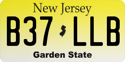 NJ license plate B37LLB