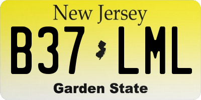 NJ license plate B37LML