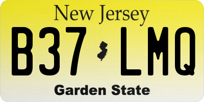 NJ license plate B37LMQ